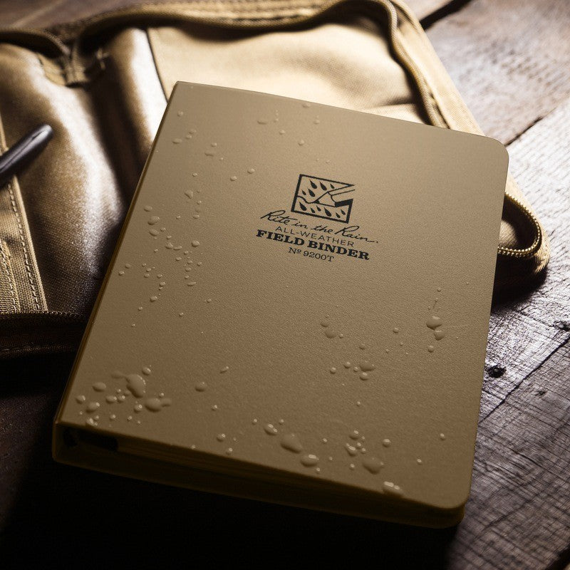 Rite In The Rain Waterproof Field Ring Binder - 1/2" Capacity - 9200T Coyote Tan
