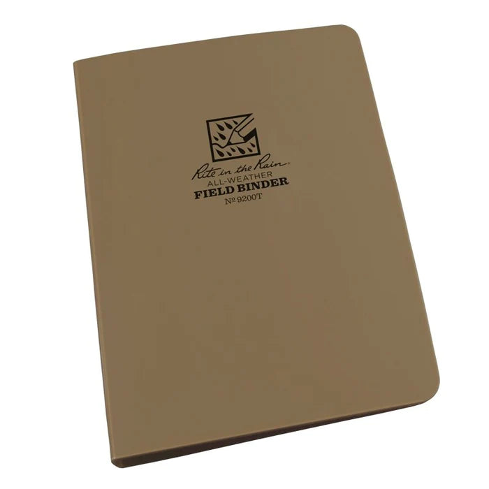 Rite In The Rain Waterproof Field Ring Binder - 1/2" Capacity - 9200T Coyote Tan