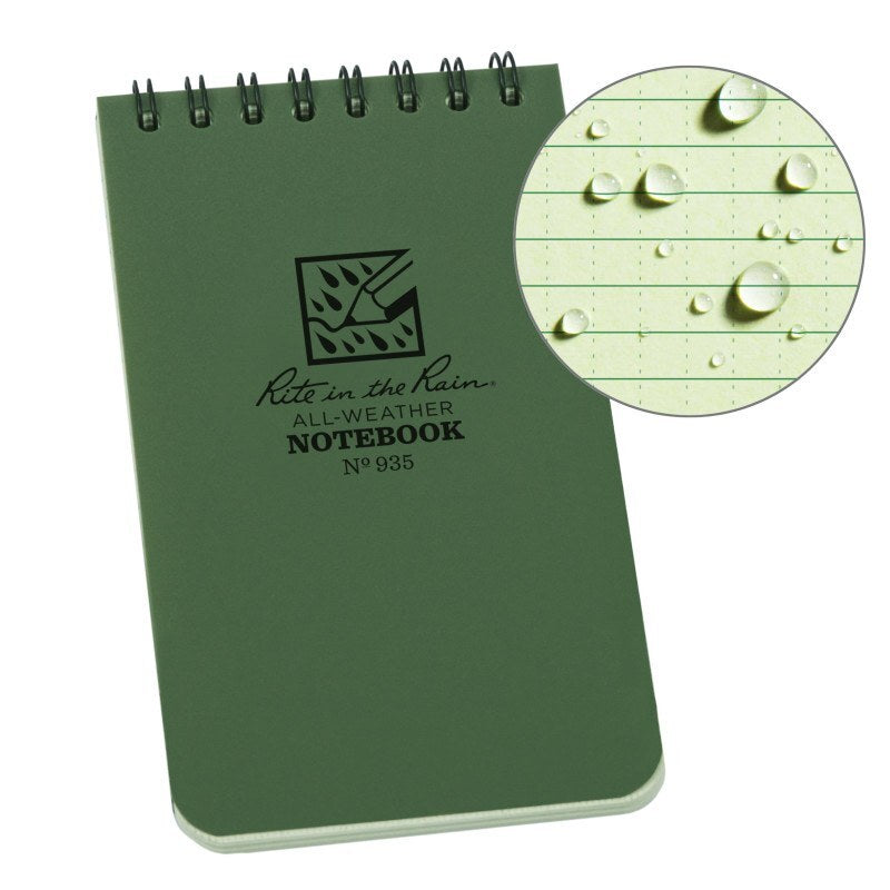 Rite In The Rain Waterproof Notebook 935 Tactical 3" x 5" - Olive Green