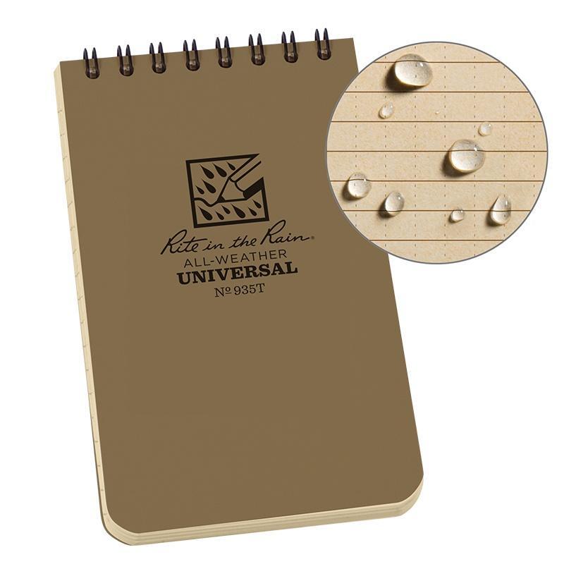 Rite In The Rain Waterproof Notebook 935T Tactical 3" x 5" - Coyote Tan