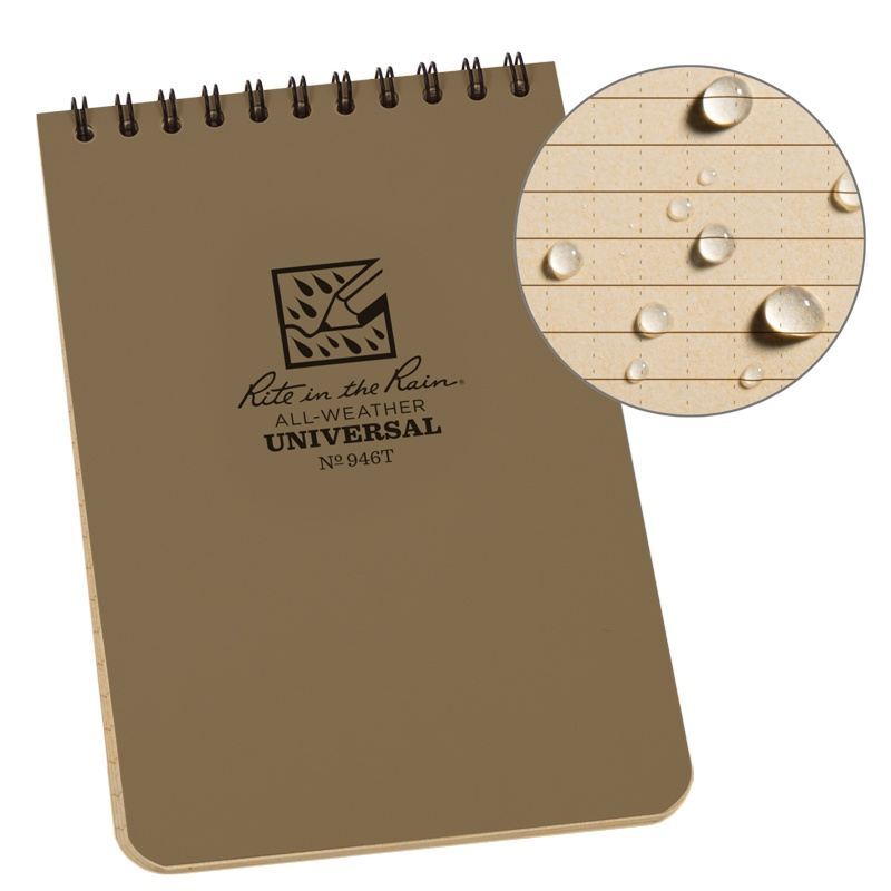 Rite In The Rain Waterproof Notebook 946T Tactical 4" x 6" - Coyote Tan