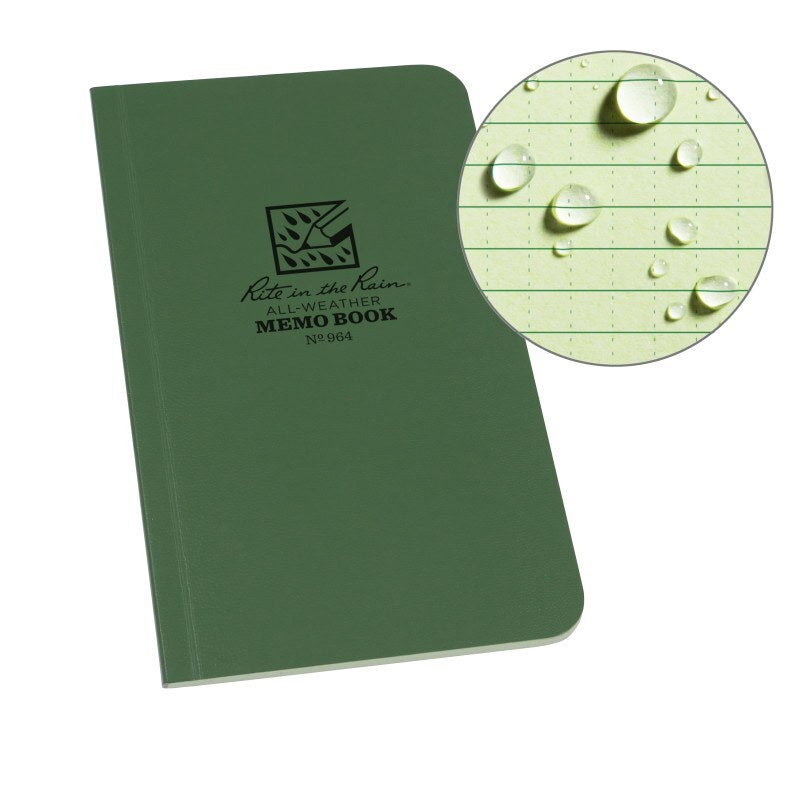 Rite In The Rain Waterproof Tactical Memo Book 964 - Olive Green