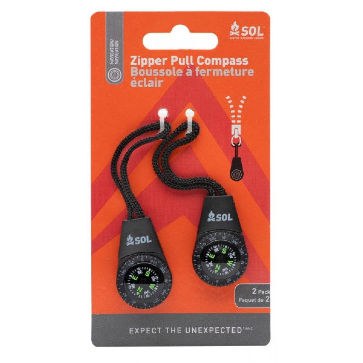 SOL 2 Pack Zip Compass