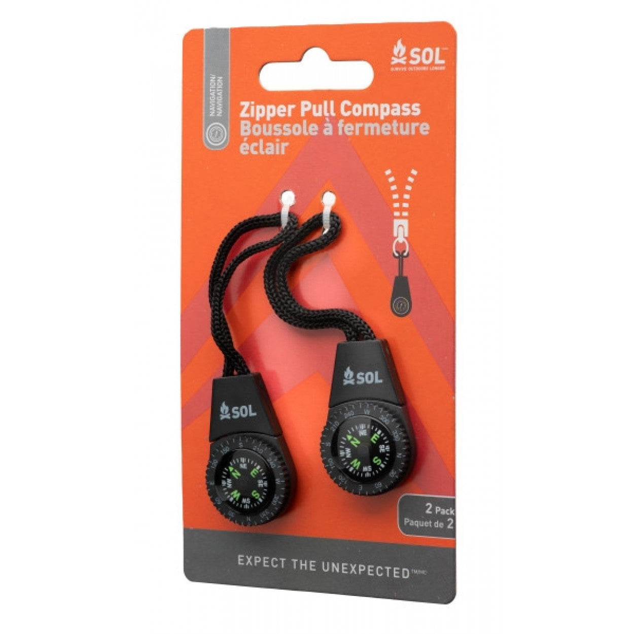 SOL 2 Pack Zip Compass
