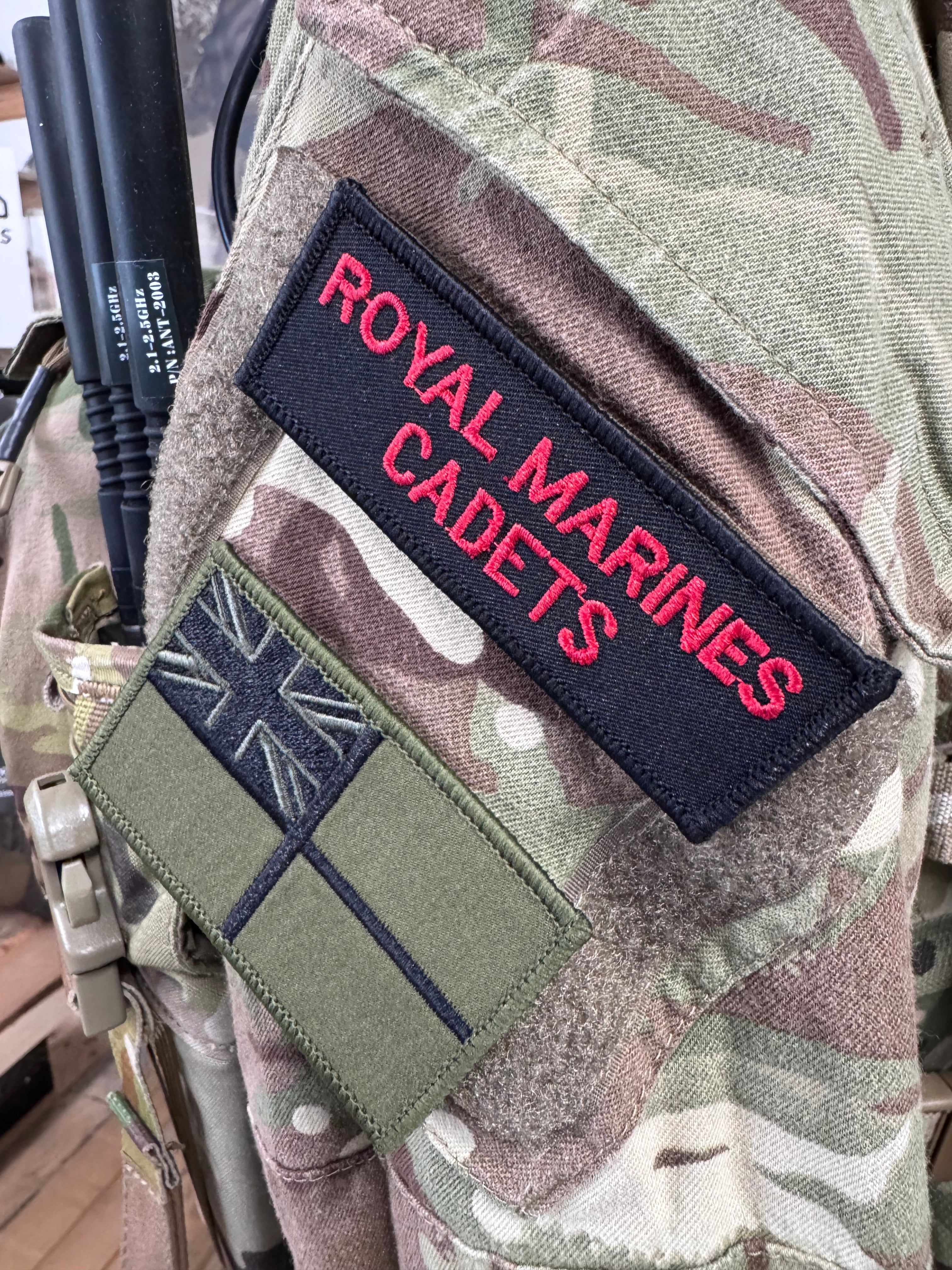 Royal Marines Cadets Shoulder Flash Red/Black (PAIR)