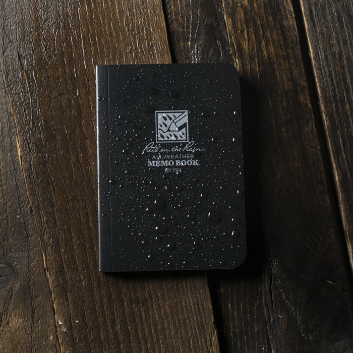 Rite In The Rain Waterproof Tactical Memo Book 754 3.5" x 5" - Black