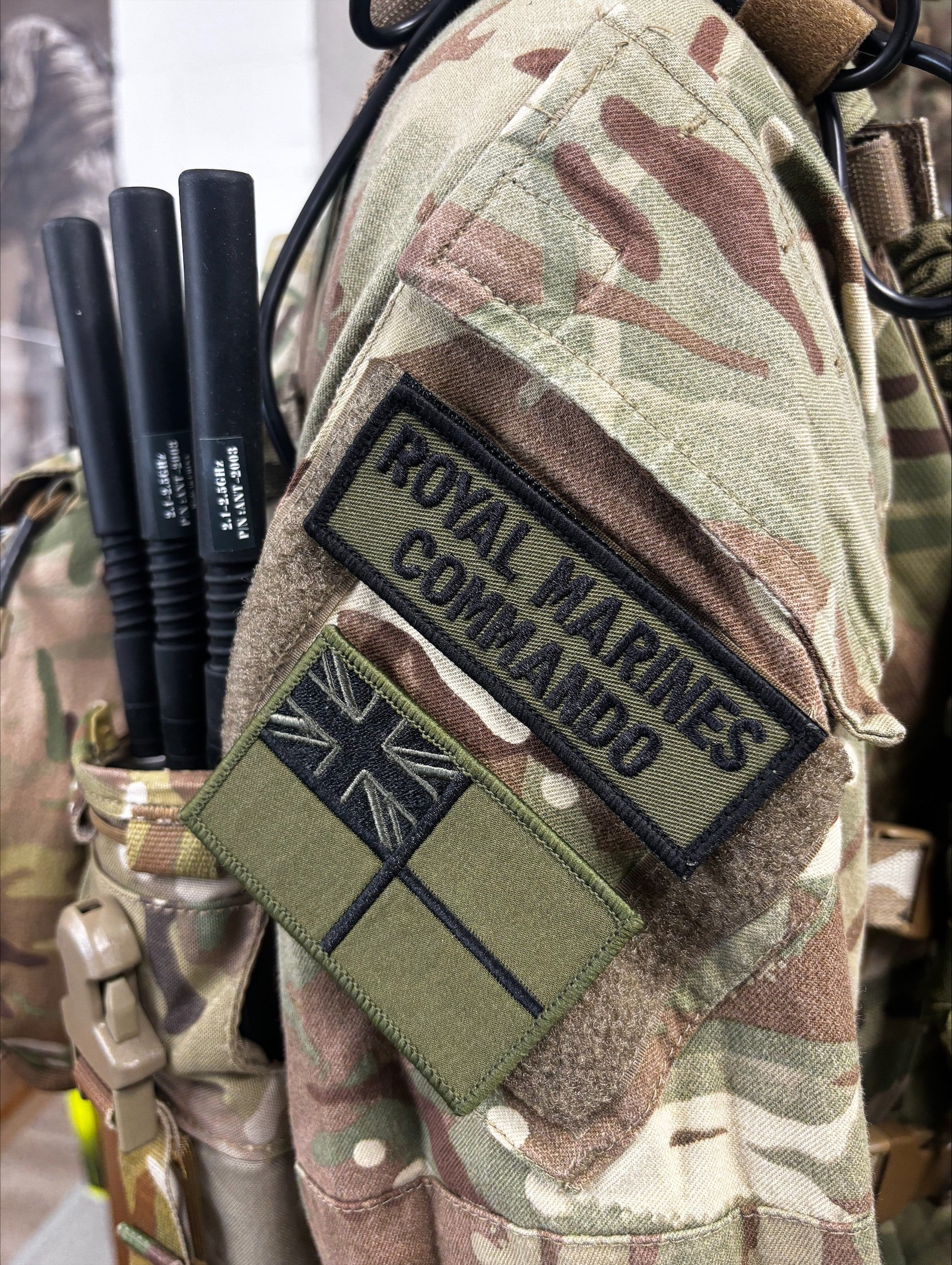 Royal Marines Commando Shoulder Flash Olive Green (PAIR)