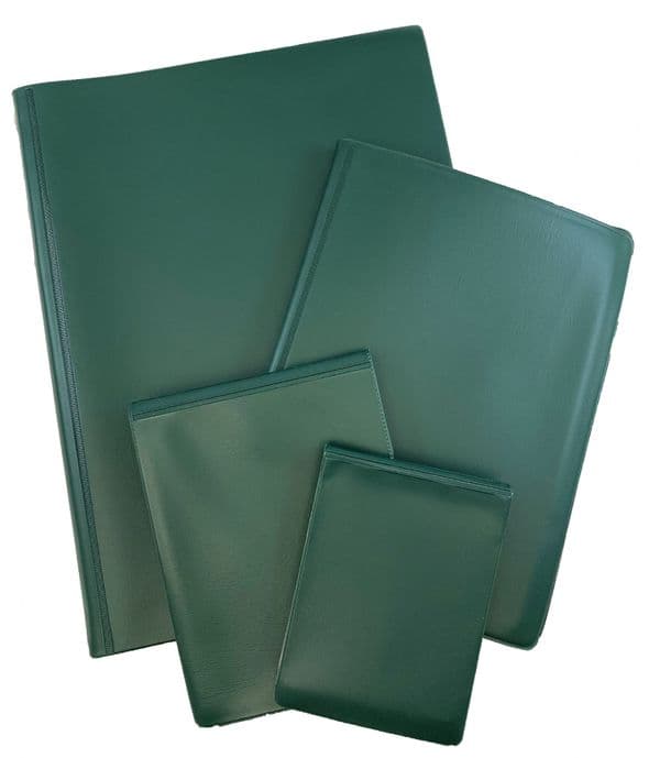 Selection of different sized nirex document holders in green 