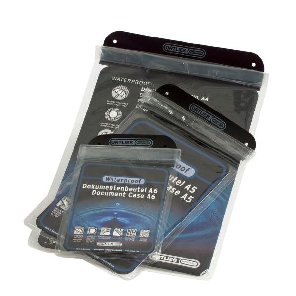 Range of 3 different sized waterproof document cases 